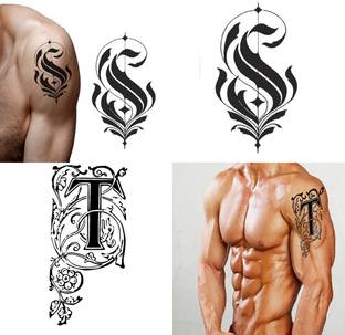 Ordershock ST Name Letter Tattoo Waterproof Boys and Girls Temporary Body Tattoo Pack of 2.