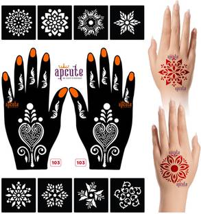 APCUTE Mehndi Stencil Sticker for Women, Girls, Kids - Easy to use