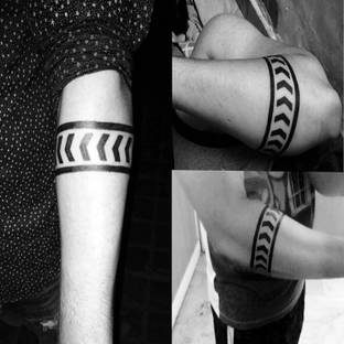 सुरमुल Arrow Tribal Design Hand Band Temporary Tattoo Sticker