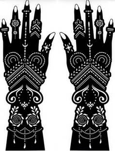 akkad Heena Mehndi Sticker for Hands & Feet – Reusable Henna Design Stencils for Women