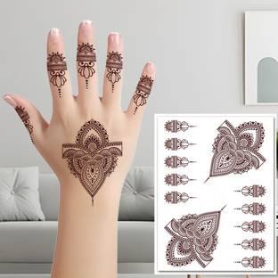 TATMODS Bridal Henna Traditional Mehndi Temporary Waterproof Tattoo For Women and Girls