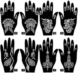 APCUTE Mehandi Stencils Stickers - Mehndi design sticker