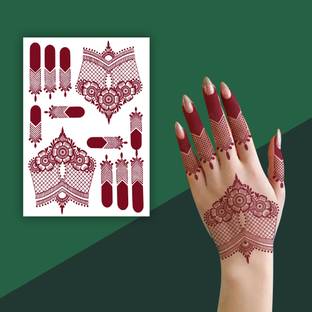 Vanvati Dark Flower Henna Mehndi Termporary Tattoo For Girls & Women Tattoo