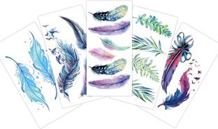 S.A.V.I Pack of 5 Waterproof Temporary Tattoo Stickers For Men & Women