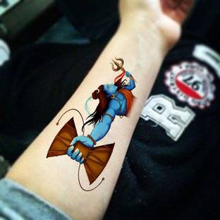 surmul God Shiv Ji With Damru Temporary Tattoo for Men and Women Waterproof Sticker