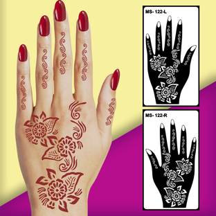 Vanvati Arabic Mehndi Stencil for Hands Left & Right Hand Design Set