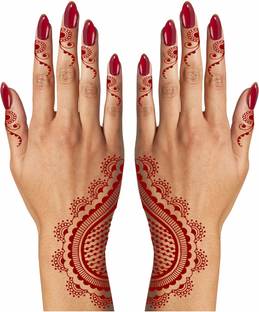 voorkoms Full Hand Half Heart Henna Tattoo Both Side Waterproof For Girls Women Tattoo
