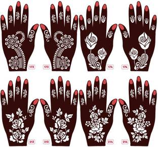APCUTE New Mehandi Stencils Design Stickers-173-174-213-214