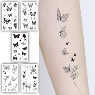 S.A.V.I Pack of 5 Waterproof Temporary Tattoo Stickers For Men & Women