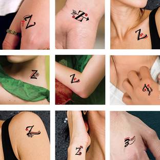 Temporary Tattoowala Z Name Letter Tattoo For Male And Female Waterproof