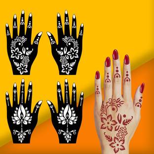 komstec Easy to Use Combo Mehndi Templates for Weddings and Functions Pack Of 2