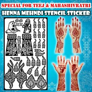 komstec Spiritual Festival Mehndi Design Sheet with Divine Symbols,