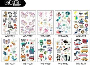 Scheibe 10 Sheets Temporary Tattoos Sticker Kids Glow Kids Temporary Tattoos Unicorn Toy