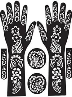 akkad Heena Mehndi Sticker for Hands & Feet – Reusable Henna Design Stencils for Women