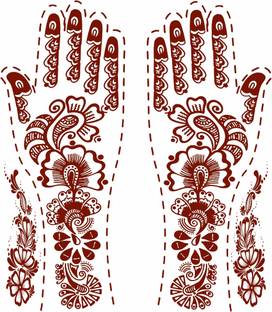 voorkoms Mehndi Flower Mandala Full Hand Tattoo Temporary Tattoo For Girls Women