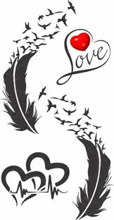 voorkoms feathers birds flying body temporary tattoo