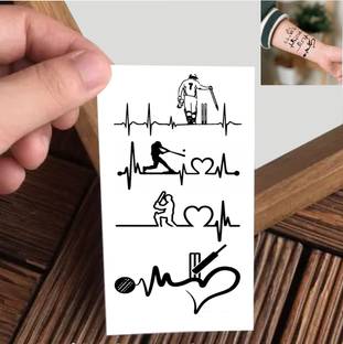 Vanvati Cricket Love With Heartbeat Temporary Tattoo