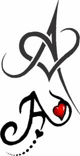 voorkoms Name A Letter Two Design Body Temporary Tattoo