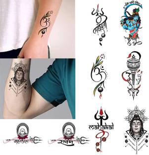Temporary Tattoowala Temporary Tattoowala New Design Shiv , Krishna Temporary Tattoo Pack of 8