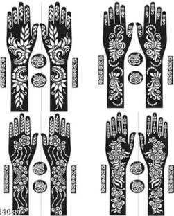 D KING Heena Mehndi Sticker for Hands and Feet - set of 4