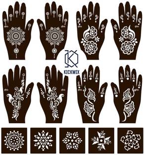 KICKWIX Henna Tattoo Stencil Women Girls Hand Finger Paint Temporary