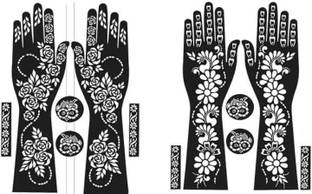 akkad Heena Mehndi Sticker for Hands & Feet – Reusable Henna Design Stencils for Women