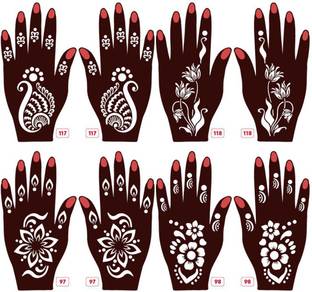 APCUTE New Mehandi Stencils Design Stickers-117-118-97-98