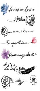 voorkoms Beautiful Flower Tattoo Quotes Waterproof Men and Women Temporary Body Tattoo