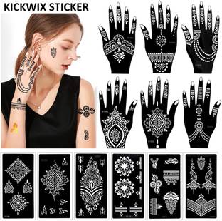 KICKWIX Heena stencil sticker reusable,for Both Hand Mehandi Stencil Sticker Design 1776