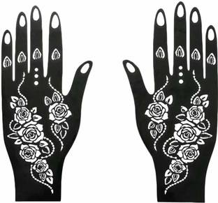 MiniKlub Henna Tattoo Stencil Women Girls Hand Finger Paint Temporary Tattoo