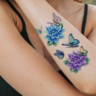 voorkoms Flower with Butterfly Tattoo