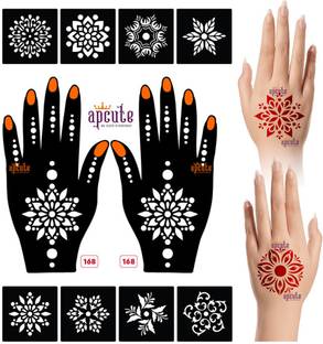 APCUTE Mehndi Stencil Sticker for Women, Girls, Kids - Easy to use