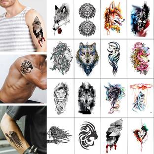 Temporary Tattoowala Temporary Tattoowala New Design Lion , Fox Temporary Tattoo Pack of 16