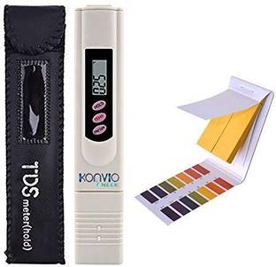 konvio neer Digital LCD TDS Meter for RO Water Filter with pH Test Indicator Litmus pH Paper Digital TDS Meter
