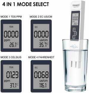 Kipskart TDS EC Meter Digital Water Test Meter, TDS Temperature & Conductivity Meter 3 in 1, 0-9999 ppm Digital TDS Meter