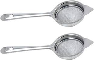 Hookcart 2PC Fine Double Net Tea Coffee Stainless Steel Strainer (304 Steel Food Grade) Strainer & Sieve, Strong Net, Jali, Mesh, Filter - Silver Tea Strainer