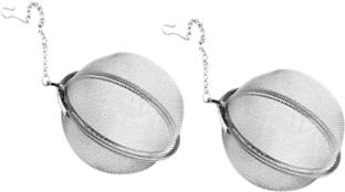 HEXONIQ Stainless Steel Tea Ball Strainer Mesh Infuser Filter Reusable Spice Filter Ball Herbs Infuser with Extended Chain Hook for Loose Leaf Tea and Spices Seasoning (Small, Pack of 2) Tea Strainer