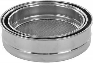 CARNIVAL Steel atta channi set 3 pcs(7inch,7.5inch,8.5inch) Tea Strainer