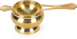 Octavius Vintage Brass Infuser with Long Handle | Reusable Filter Ideal for Loose Leaves Tea Strainer