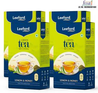 Leeford Lemon Honey Green Tea Zesty Detox Brew for Immunity, Digestion & Daily Wellness Lemon, Honey Green Tea Bags Box