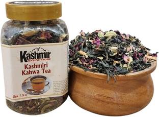 kashmir online store Kashmiri Kahwa Tea|Authentic, Fragrant, and Refreshing Tea |Spices & Rose Petals Cardamom, Cinnamon, Saffron, Rose, Ginger Herbal Tea Vacuum Pack