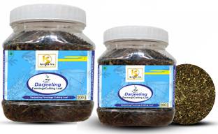 Keegan Tea Pure Darjeeling Fannings Cutting Leaf 200gram Jar Combo Pack| (400gm total) Black Tea Plastic Bottle