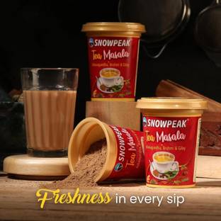 SNOWPEAK Chai Masala - Aromatic Tea Masala with 100% Natural Spices Ashwagandha, Brahmi Masala Tea Mason Jar