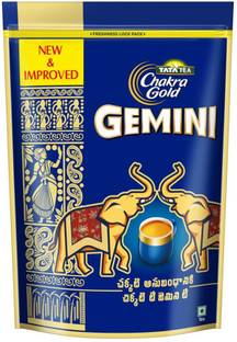 Tata Tea Chakra Gold Gemini Black Tea, Strong Assam Tea, Rich Aroma, Premium Dust Tea Unflavoured Black Tea Pouch