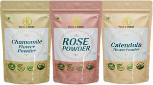 A D FOOD & HERBS COMBO OF 3 TYPES OF FLORAL POWDERS (NO. 59) Green Tea Pouch