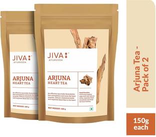 JIVA Arjuna Tea - Caffeine Free Tea - For Healthy Heart Functions - 150 g Each - Pack of 2 Unflavoured Herbal Tea Pouch