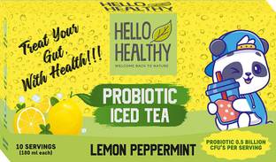Hello Healthy Probiotic Lemon Peppermint Lemon, Mint Iced Tea Box