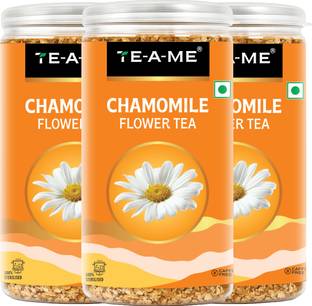 TE-A-ME Chamomile Tea - 100gm (Pack of 3) | 100% Chamomile Flower | Relaxing Tea | Herbal Tea Plastic Bottle