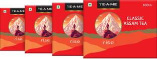 TE-A-ME Classic Assam Black Tea, 2g of Premium Assam Tea (Pack of 4) Unflavoured Black Tea Bags Box