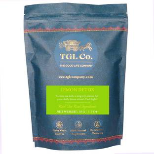 TGL Co. Lemon Detox Green Tea for Weight Loss with Green Sencha Tea, Lemon Slices, Everlasting Flowers, Calendula Lemon Green Tea Pouch